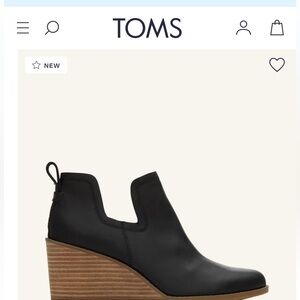 TOMS Leather Kaylie Wedge boots